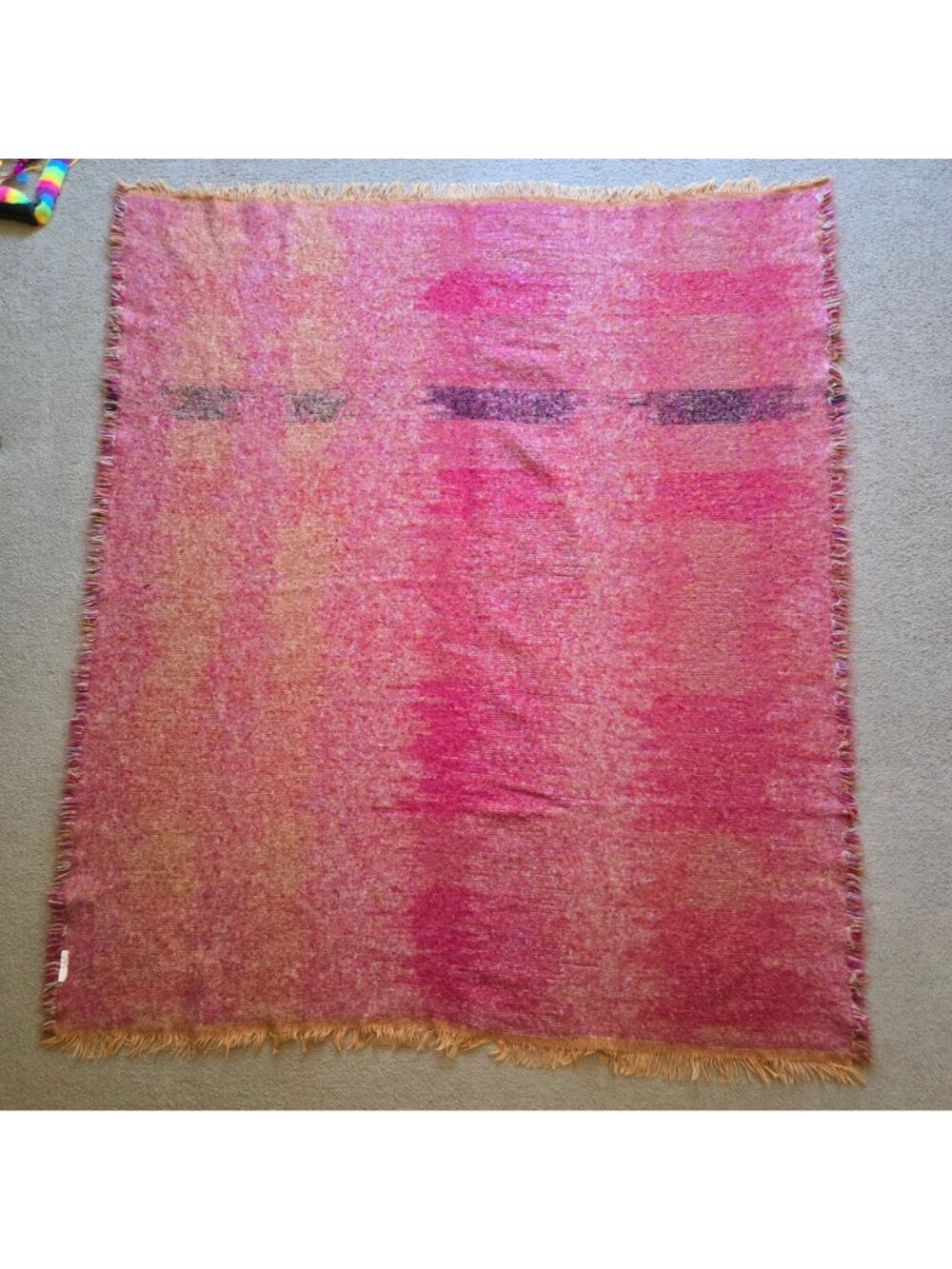 Anthropologie Tania Throw Blanket & Pillow Covers Red/Orange Ombre - Picture 3 of 8